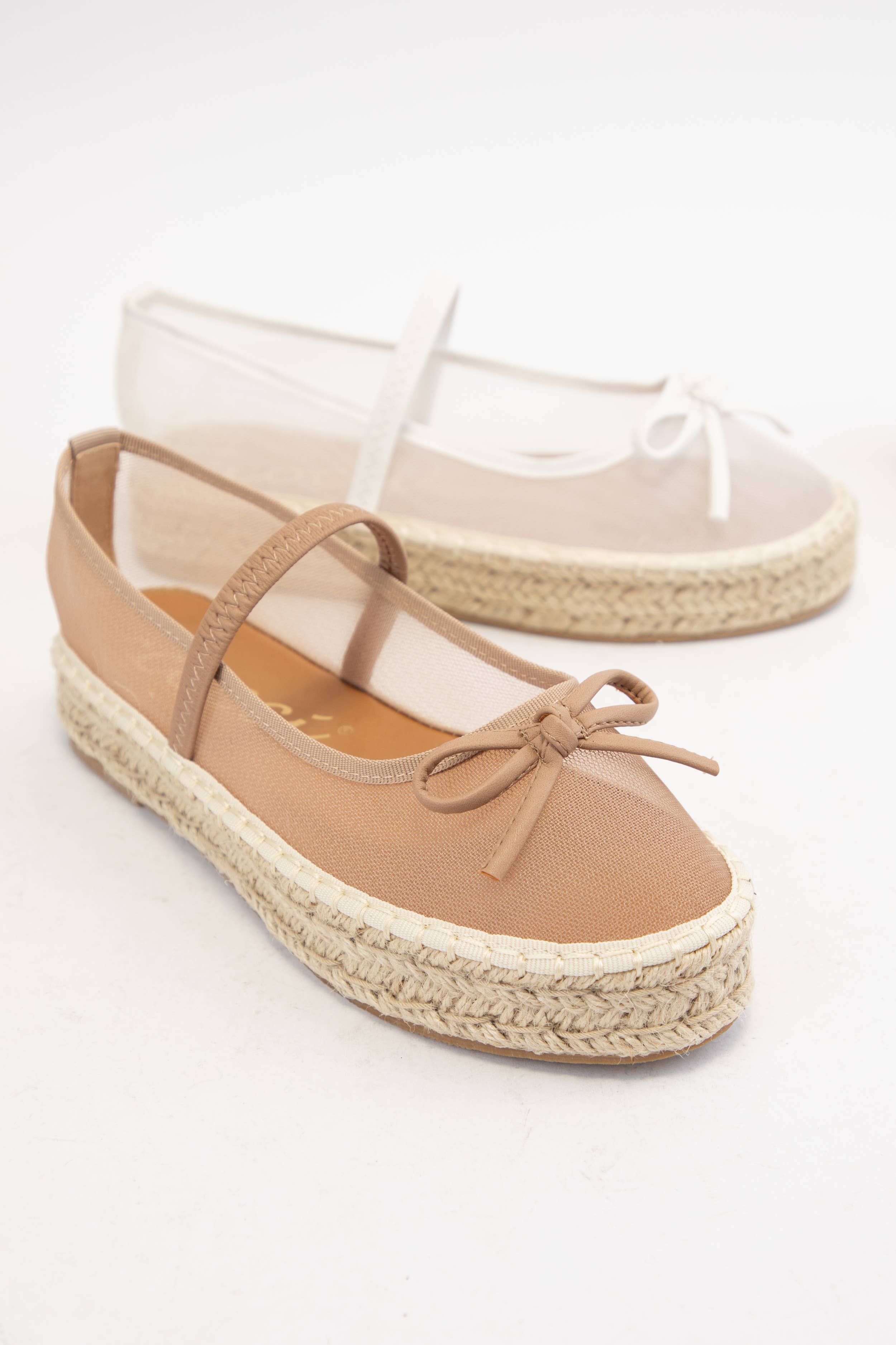 BIJOU MESH UPPER ESPADRILLE PLATFORM SLIP ON