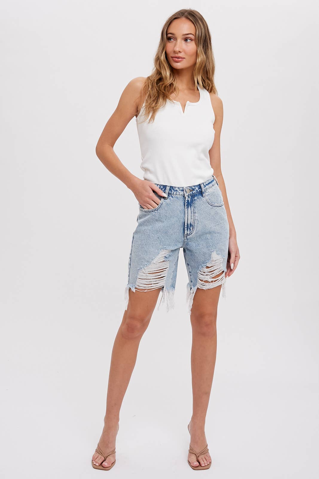 BOYFRIEND DENIM SHORTS