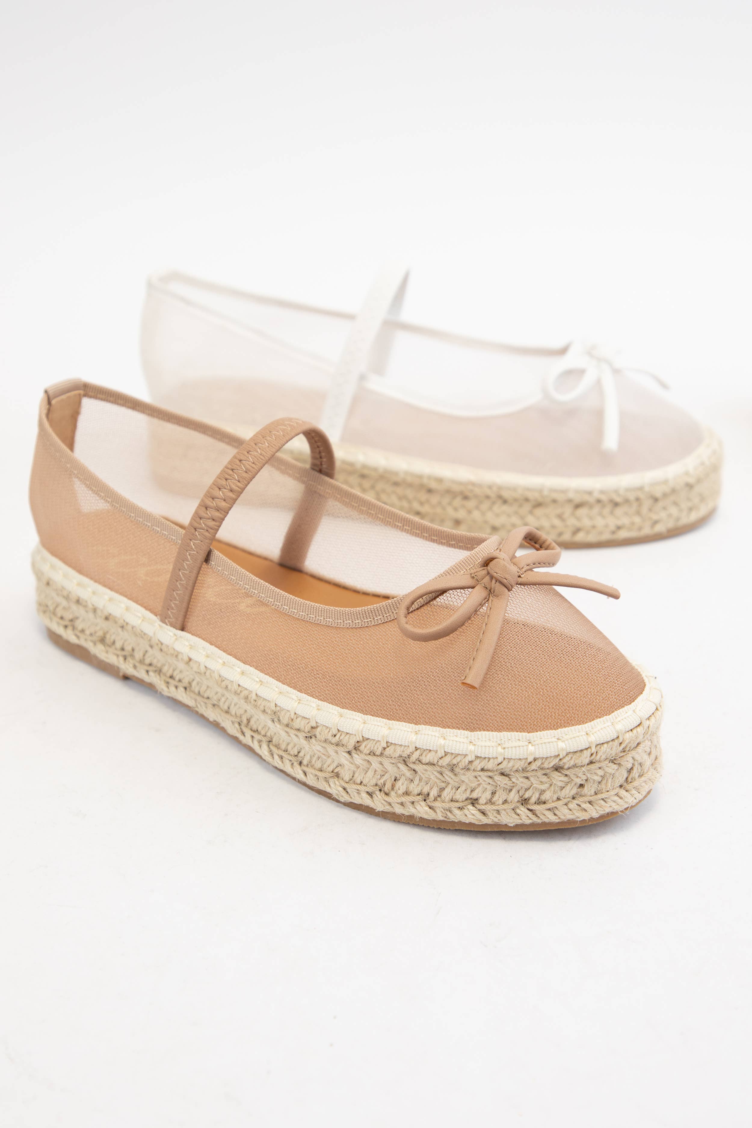 BIJOU MESH UPPER ESPADRILLE PLATFORM SLIP ON