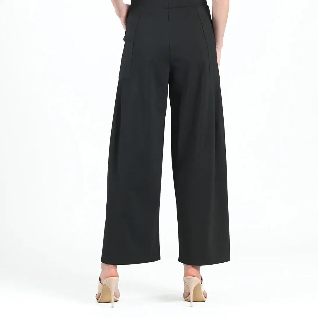 PT70RA - Rayon-Ponte Knit - Pleated Wide Leg Pocket Pant