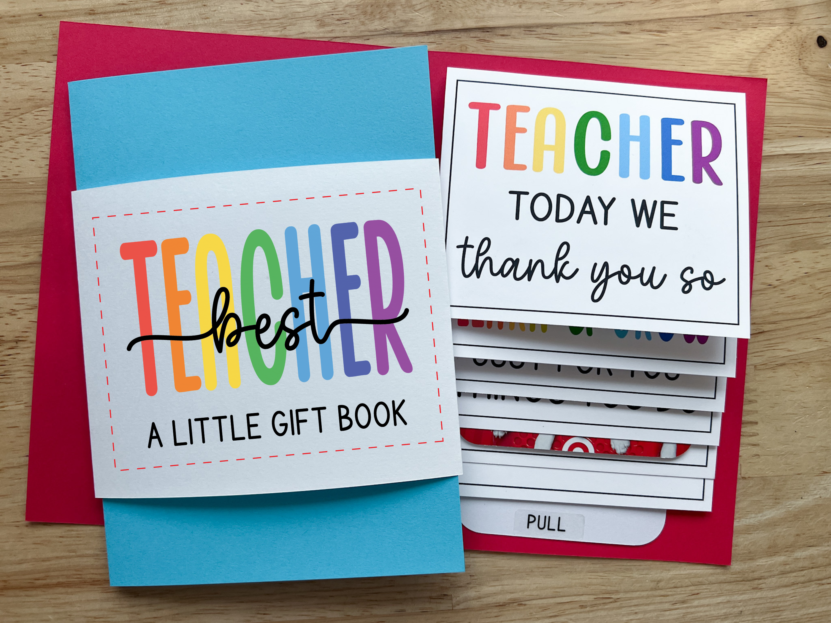 Teacher Appreciation Waterfall Single Gift Card Holder