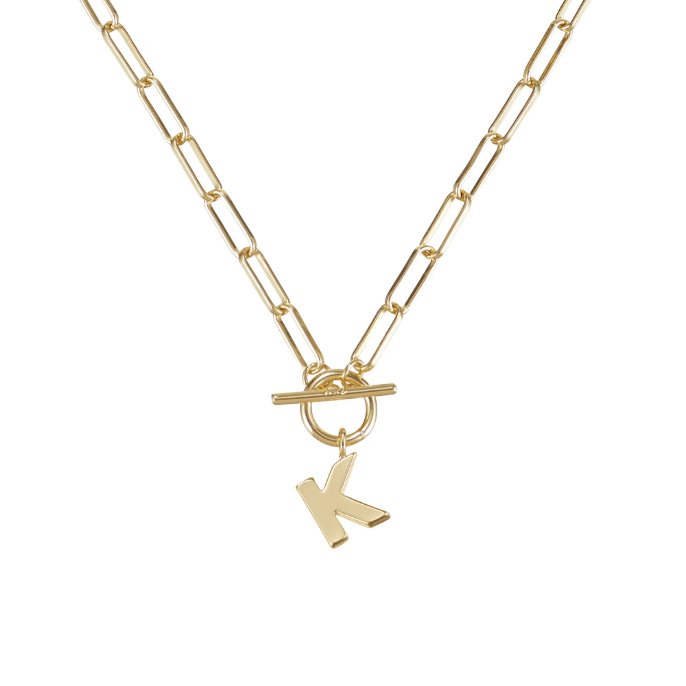 Toggle Initial Necklace in Gold - K