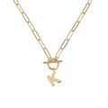 Toggle Initial Necklace in Gold - K