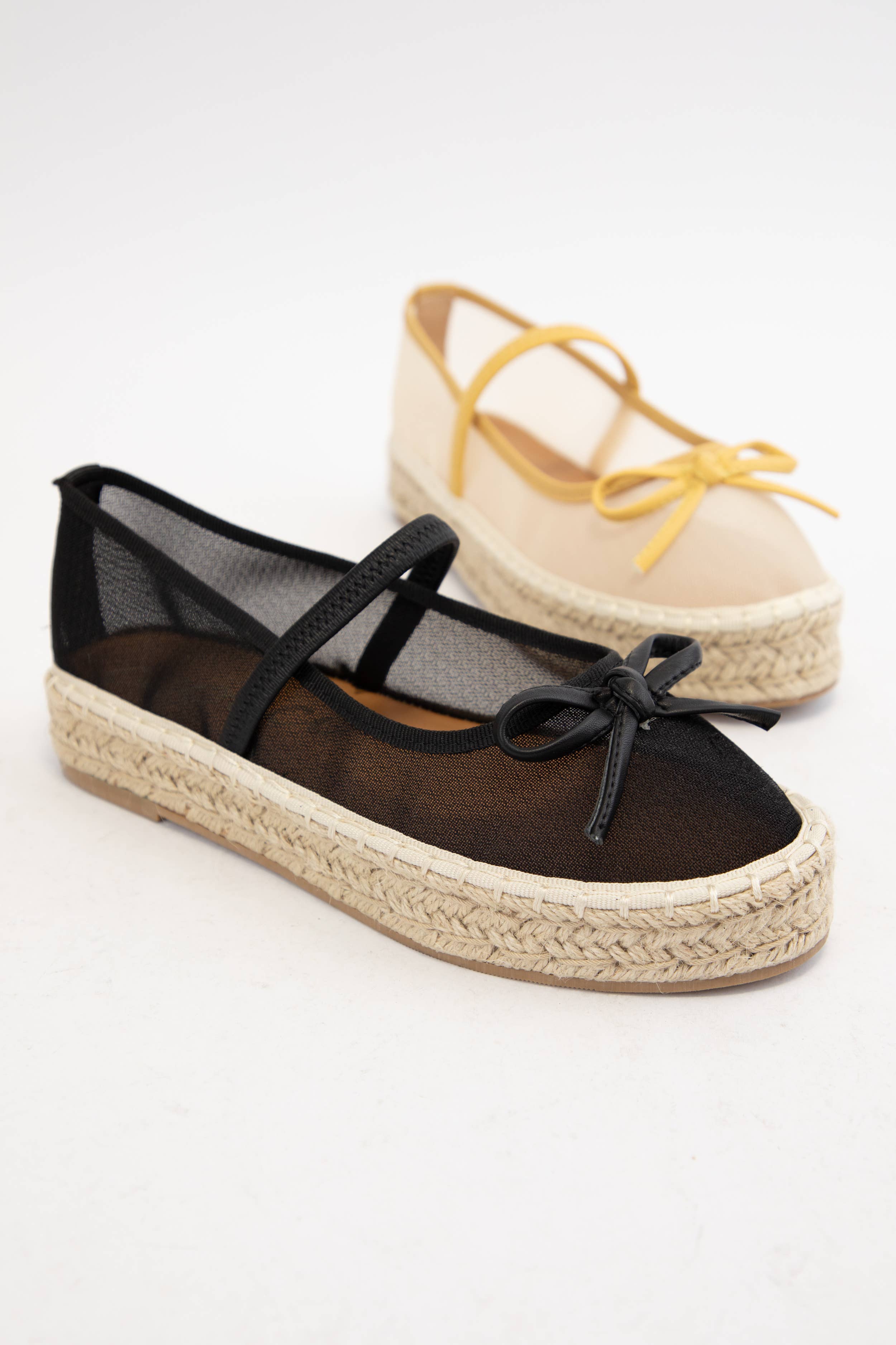 BIJOU MESH UPPER ESPADRILLE PLATFORM SLIP ON