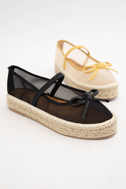 BIJOU MESH UPPER ESPADRILLE PLATFORM SLIP ON