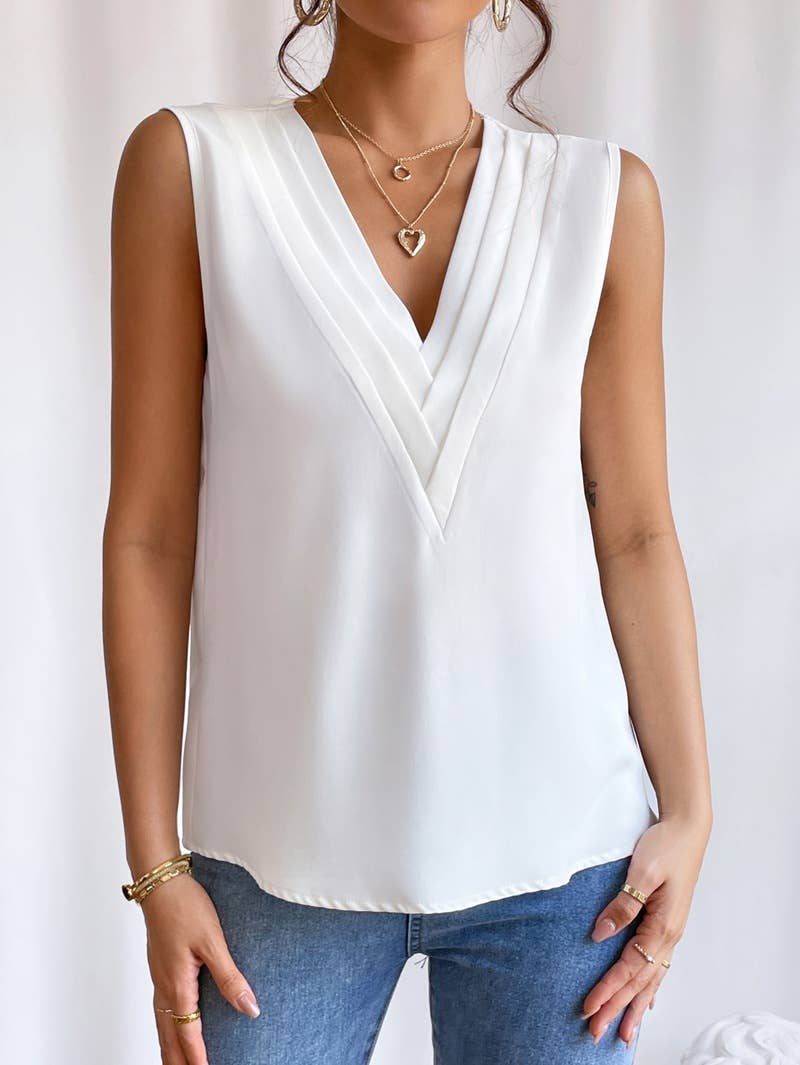 Summer V-neck sleeveless tank top