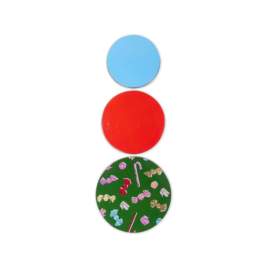 Round Cookie Tin Set of 3, Holiday Sweets