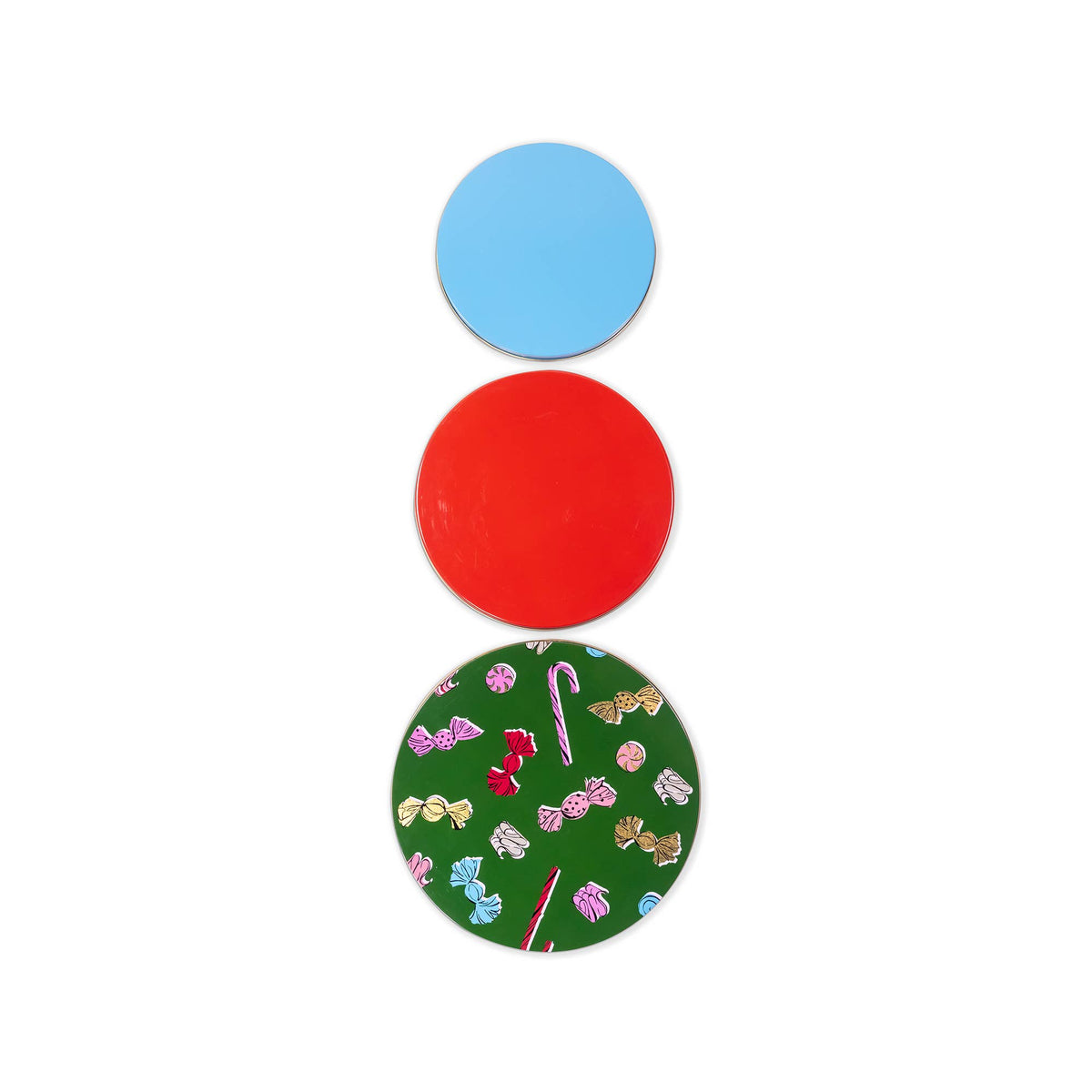 Round Cookie Tin Set of 3, Holiday Sweets