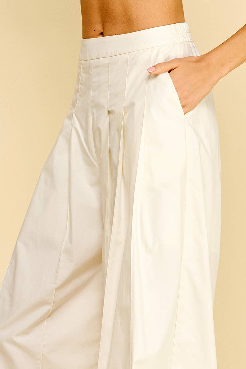 PLEATED WIDE LEG PANTS - 6878B