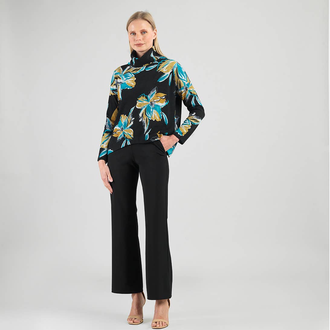 T92WP11 - Textured Tipped Hem Sweater Top - Butterfly Orchid