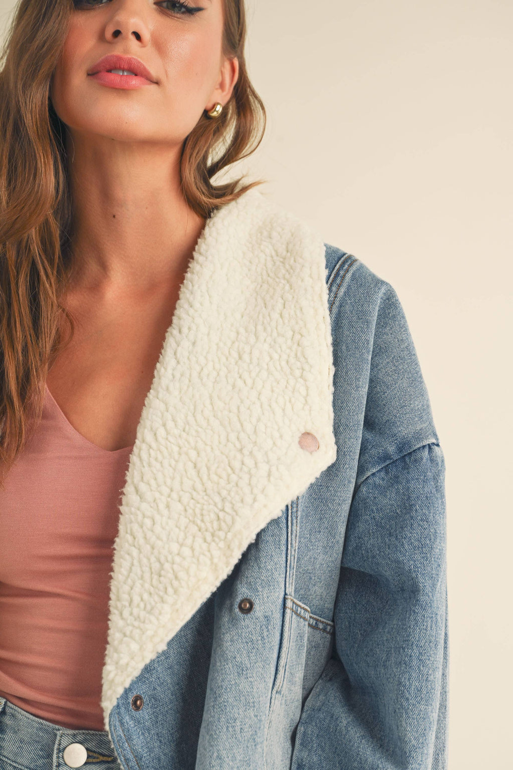 J2766   SHERPA LINED DENIM JACKET