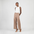 PT70RA - Rayon-Ponte Knit - Pleated Wide Leg Pocket Pant