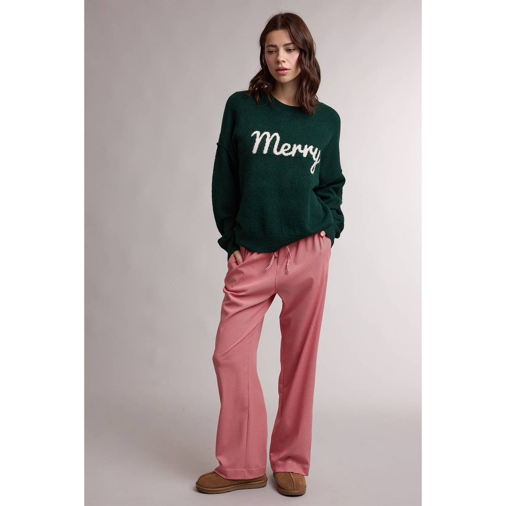 'MERRY' CHRISTMAS GRAPHIC CREW NECK SWEATER