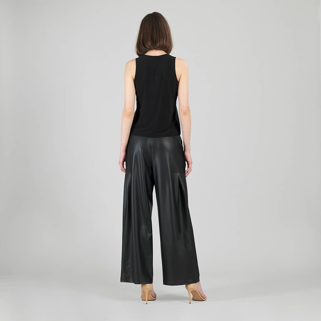 TK24LR - Liquid Leather™ Sheen Two-Tone Jewel Neck Tank