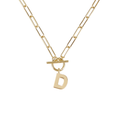 Toggle Initial Necklace in Gold - D