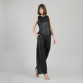 TK24LR - Liquid Leather™ Sheen Two-Tone Jewel Neck Tank