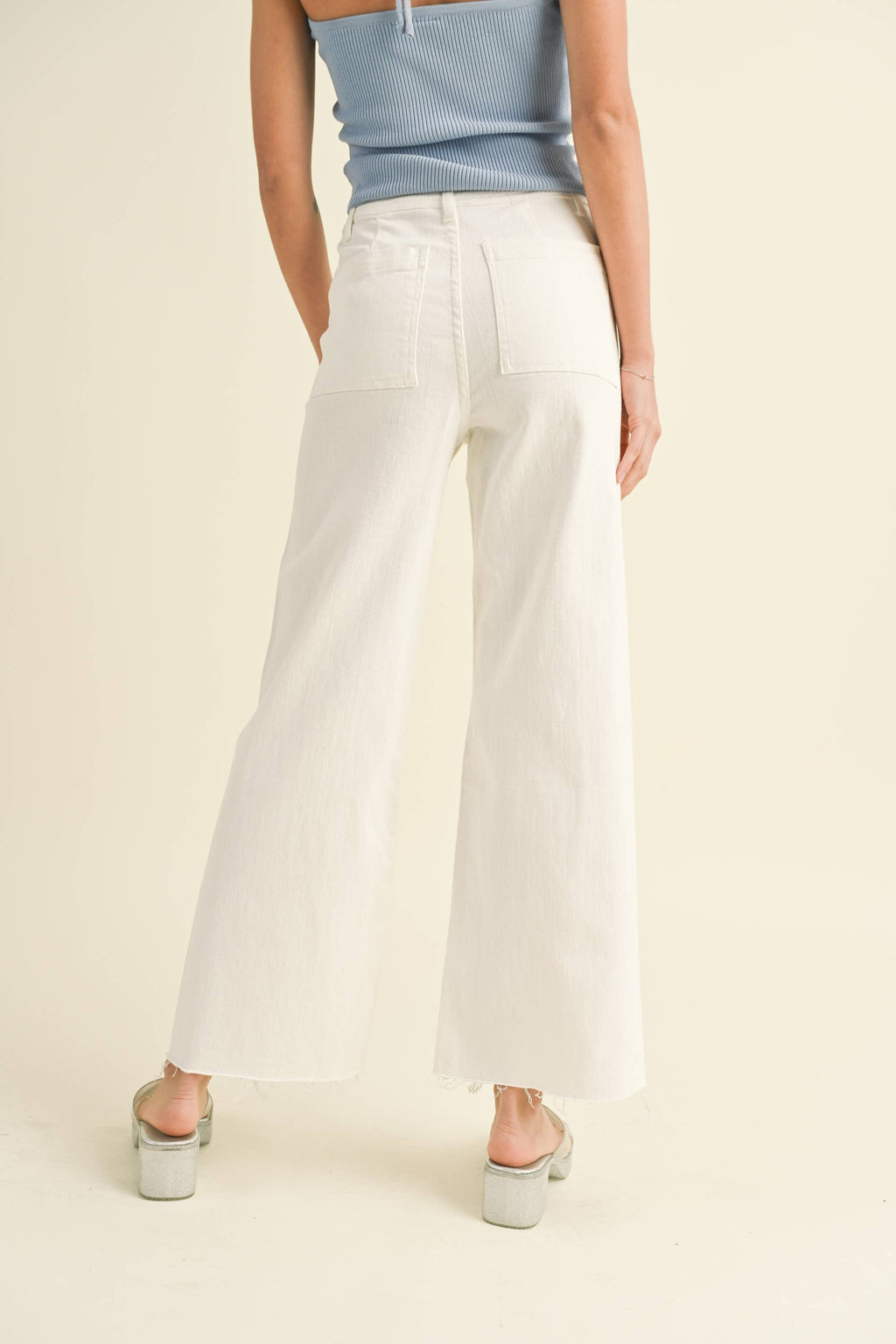 MMP623   STRAIGHT WIDE LEG DENIM PANTS