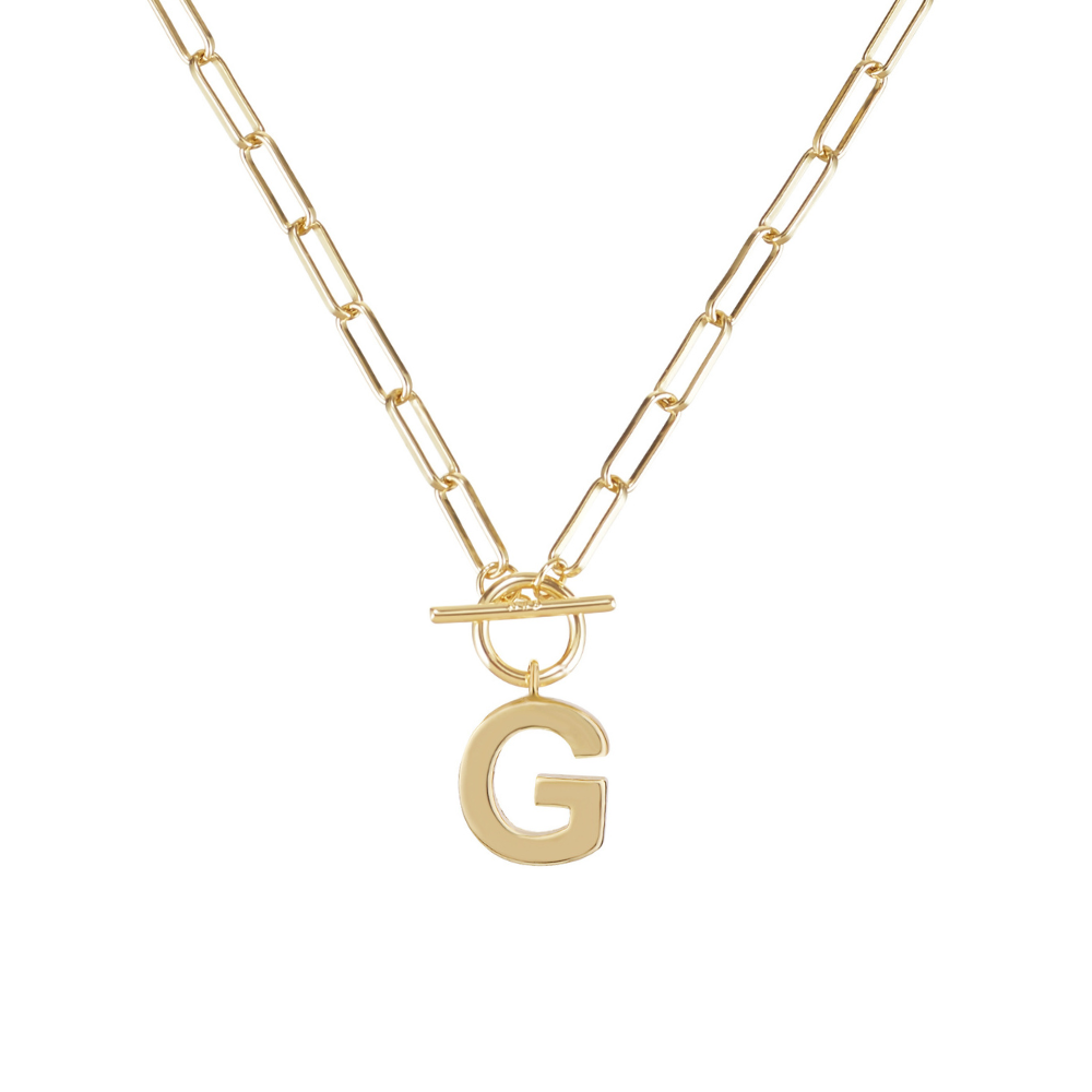 Toggle Initial Necklace in Gold - G