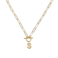 Toggle Initial Necklace in Gold - S
