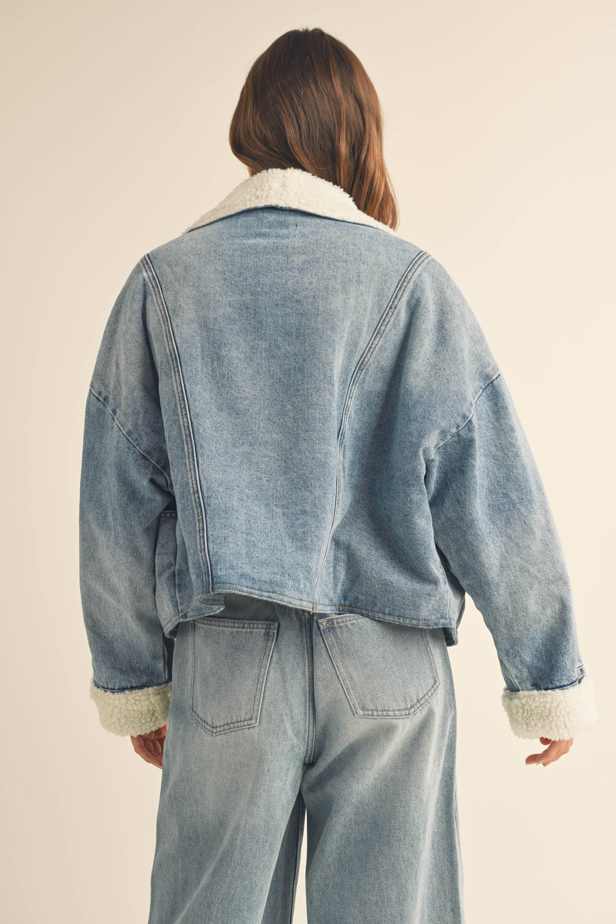 J2766   SHERPA LINED DENIM JACKET
