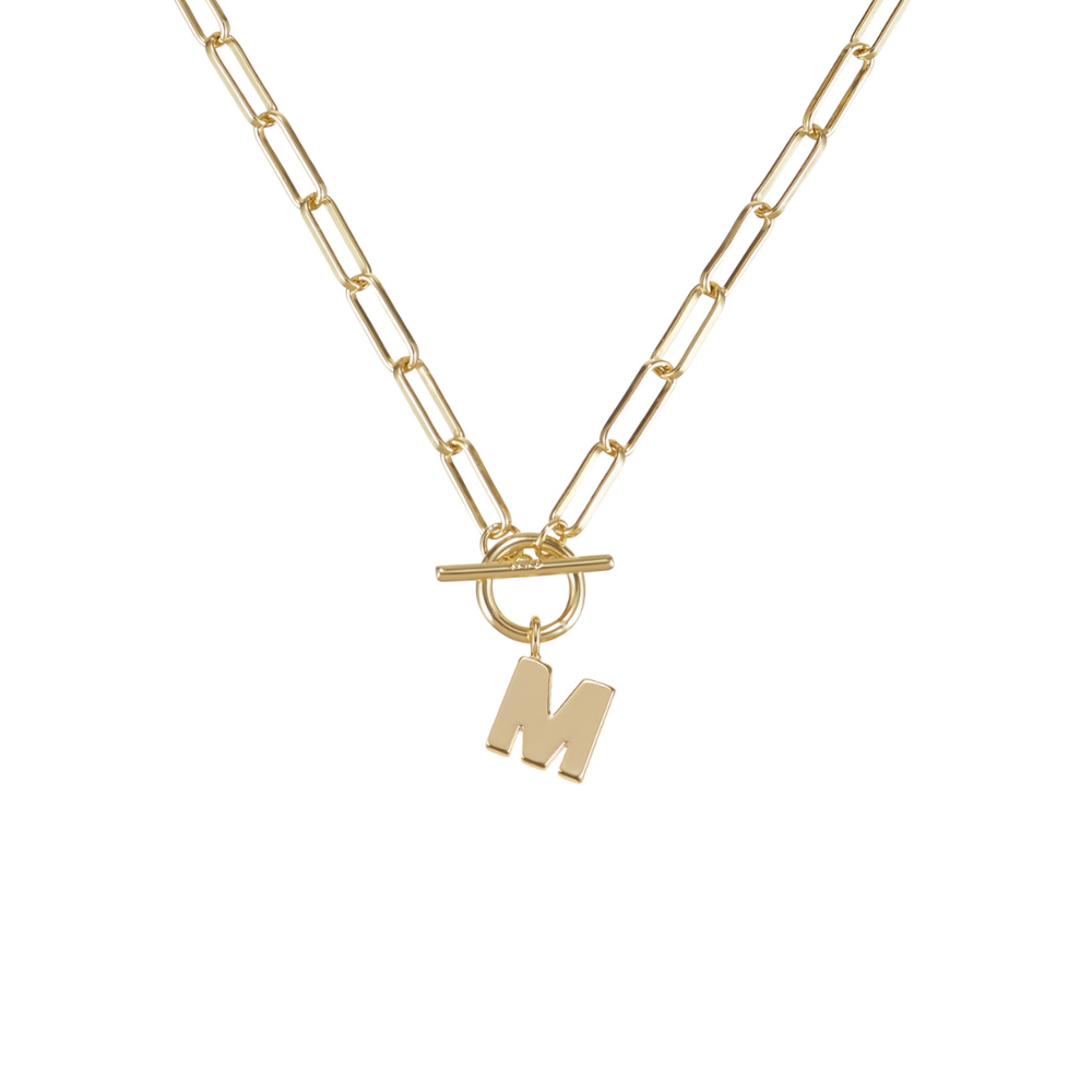 Toggle Initial Necklace in Gold - M