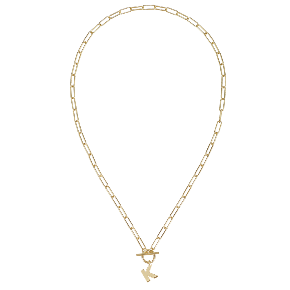Toggle Initial Necklace in Gold - K