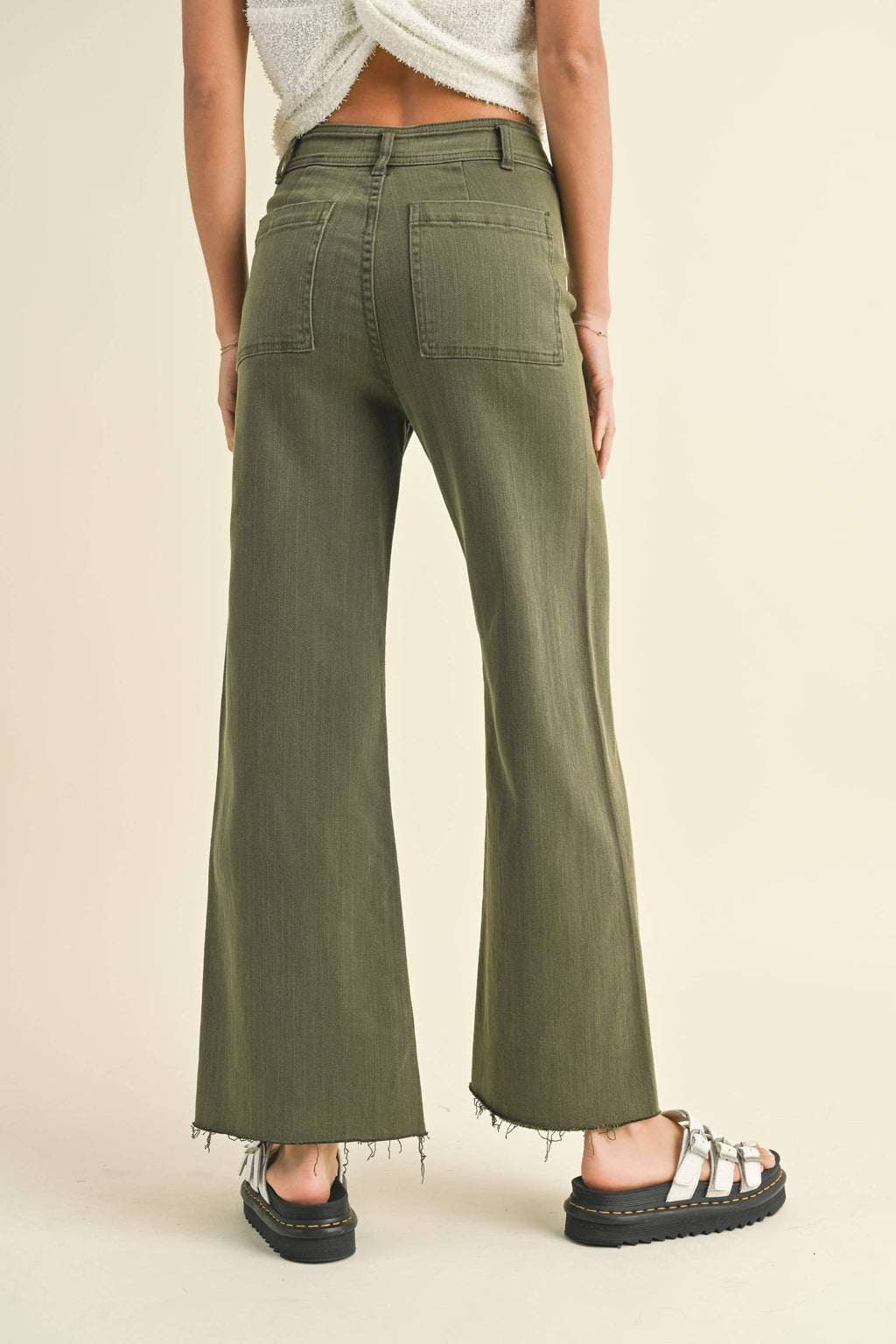 MMP623   STRAIGHT WIDE LEG DENIM PANTS