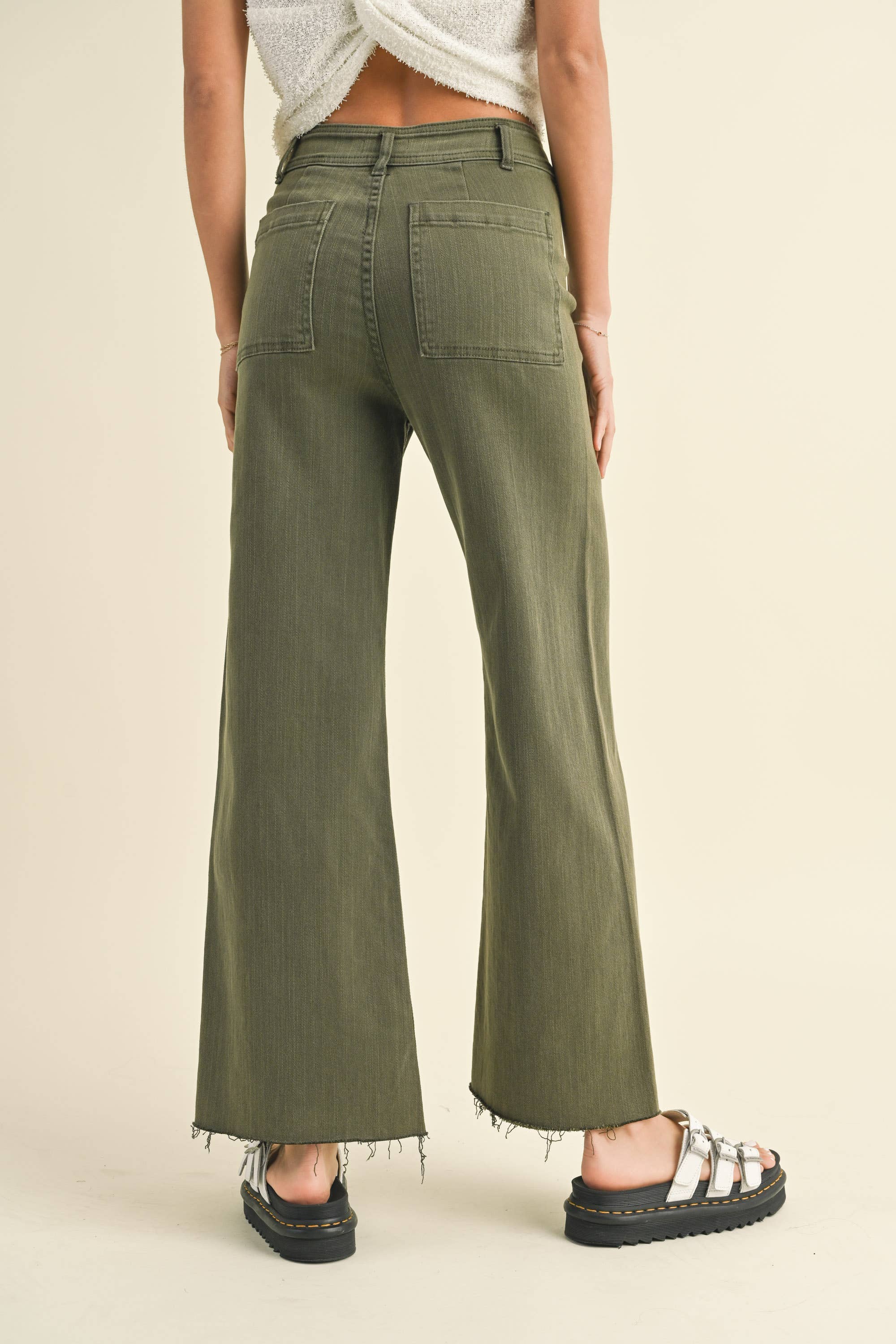 MMP623   STRAIGHT WIDE LEG DENIM PANTS