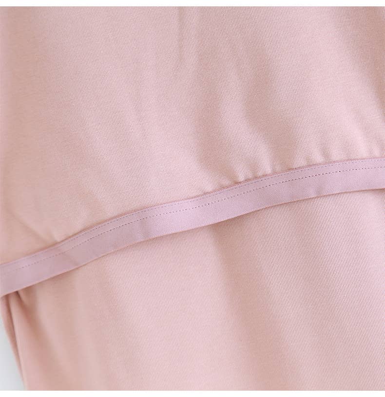 Basic cotton blend sleeveless R-neck tee self bra tank top