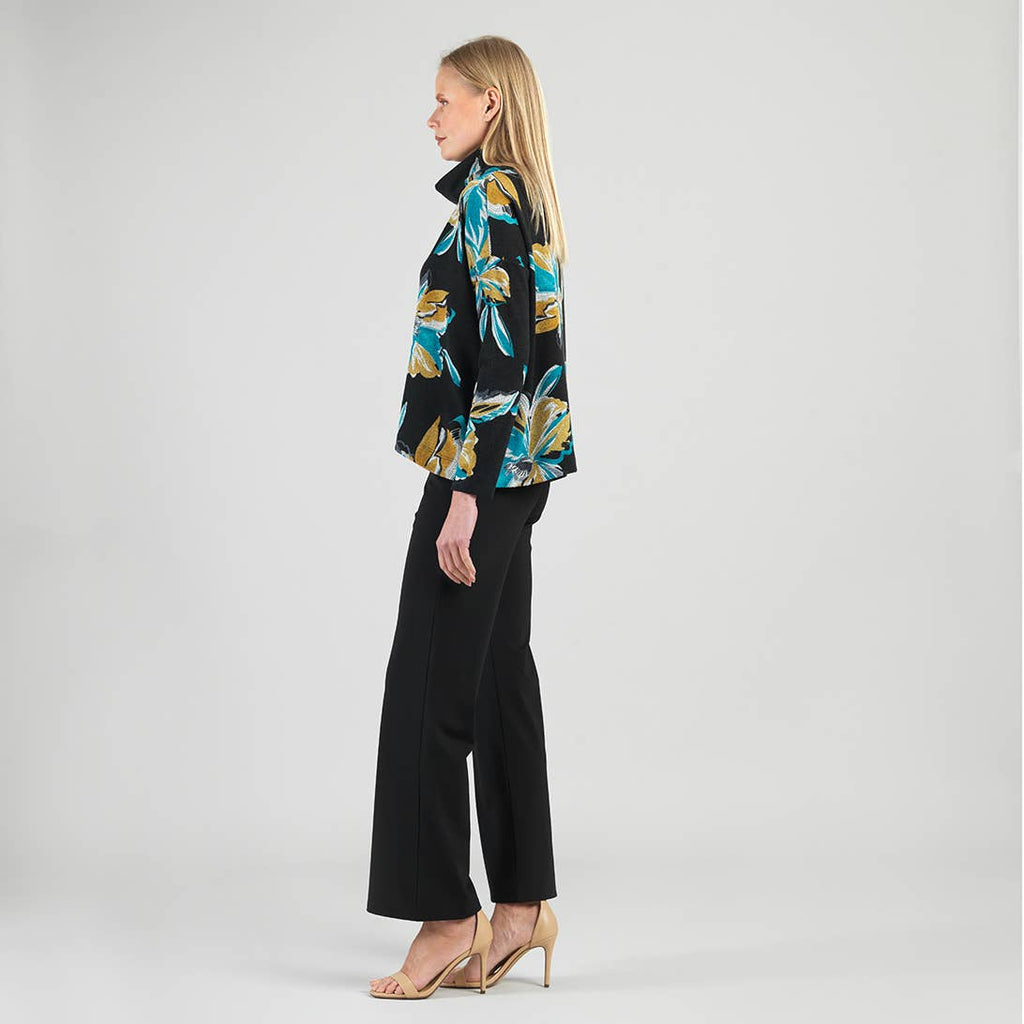 T92WP11 - Textured Tipped Hem Sweater Top - Butterfly Orchid