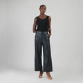 PT81L - Liquid Leather™ - Sheen Zip Closure Loose Leg Pant