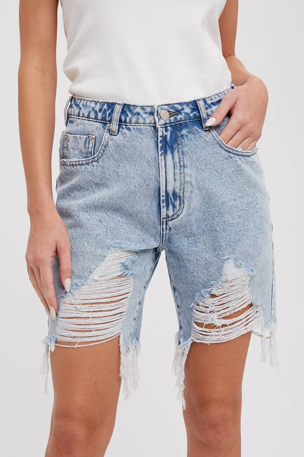 BOYFRIEND DENIM SHORTS