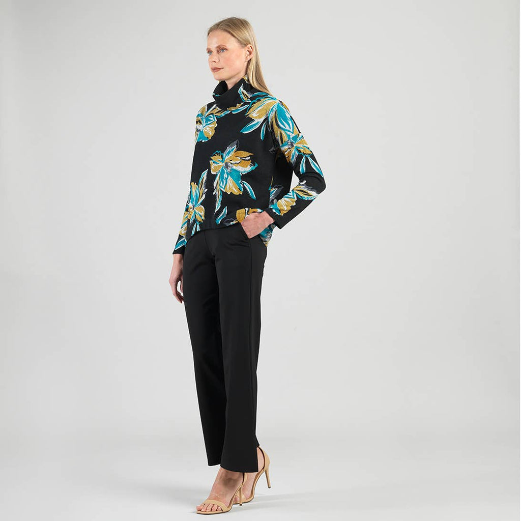 T92WP11 - Textured Tipped Hem Sweater Top - Butterfly Orchid