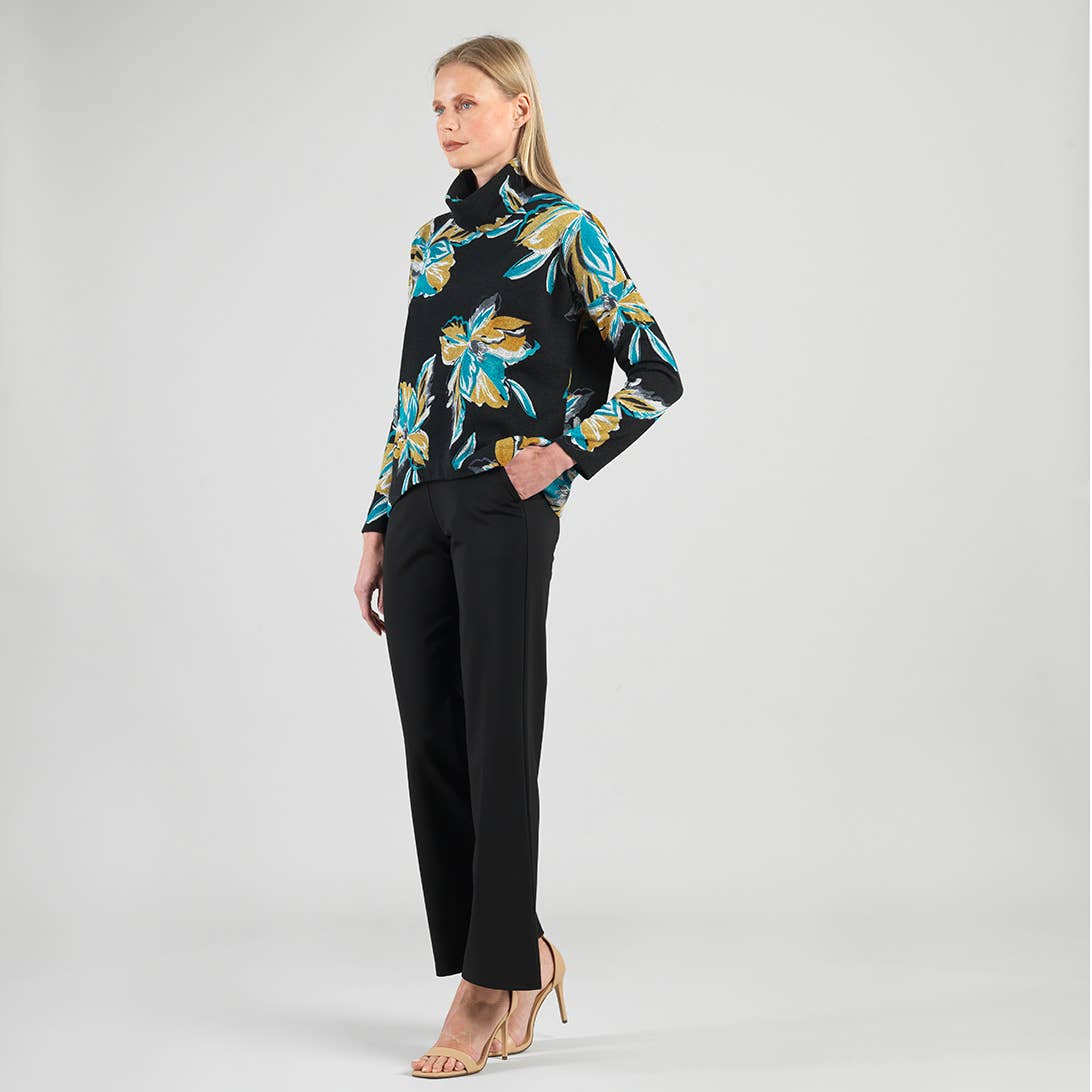 T92WP11 - Textured Tipped Hem Sweater Top - Butterfly Orchid