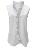 Ruffles V-neck vest tank top