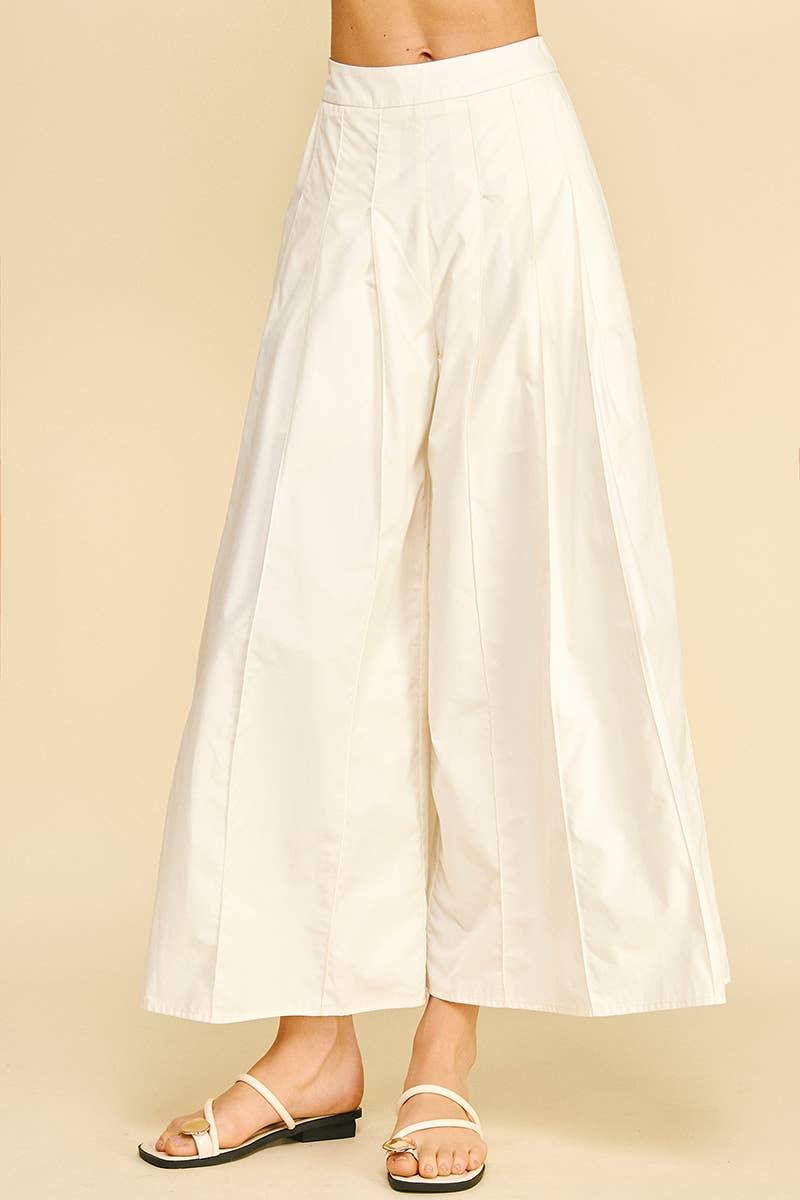 PLEATED WIDE LEG PANTS - 6878B