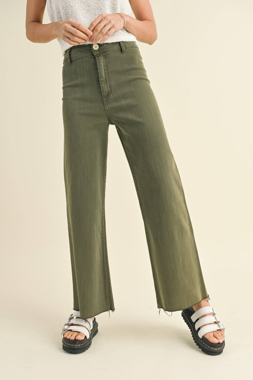 MMP623   STRAIGHT WIDE LEG DENIM PANTS