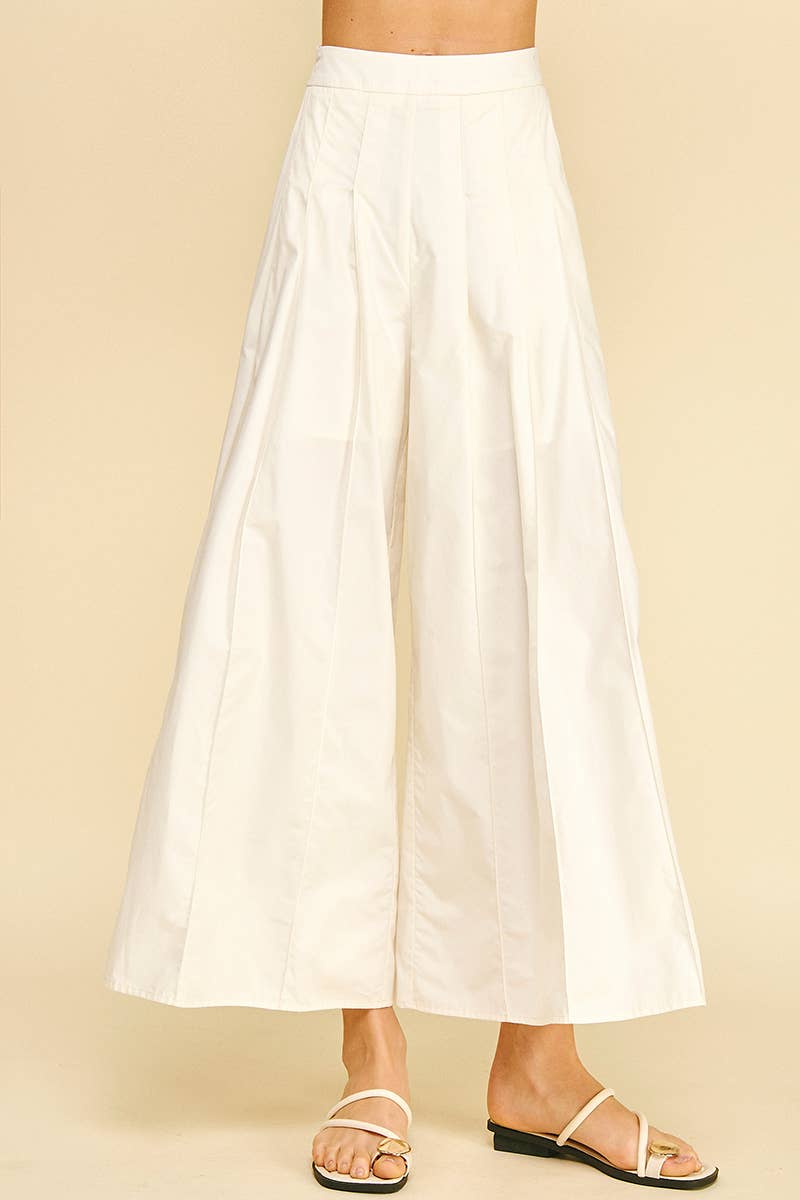PLEATED WIDE LEG PANTS - 6878B