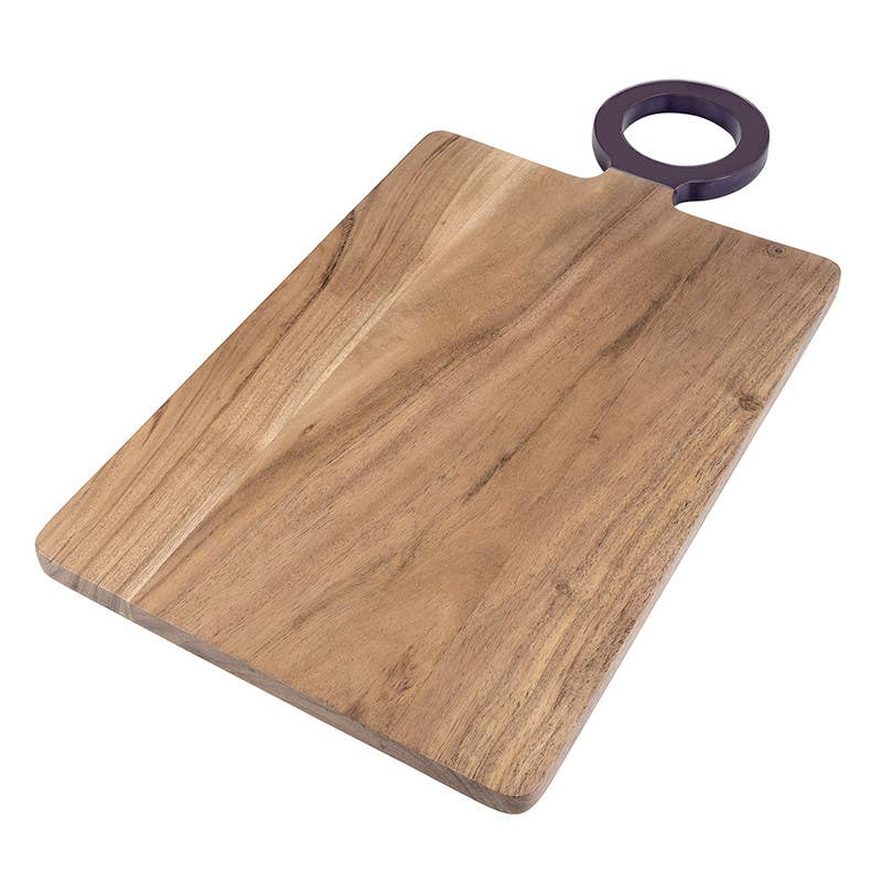 Wood Board with Enamel Handle - Large - Aubergine