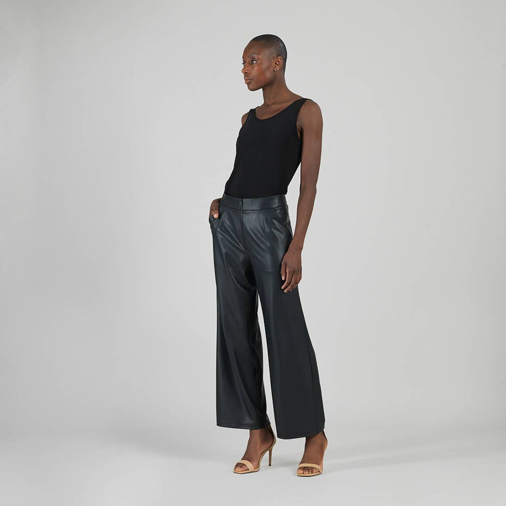 PT81L - Liquid Leather™ - Sheen Zip Closure Loose Leg Pant