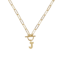 Toggle Initial Necklace in Gold - J