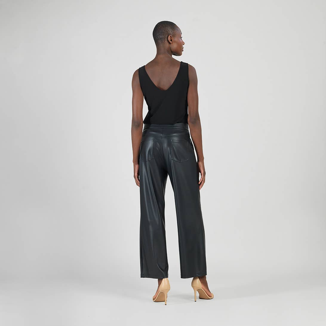 PT81L - Liquid Leather™ - Sheen Zip Closure Loose Leg Pant