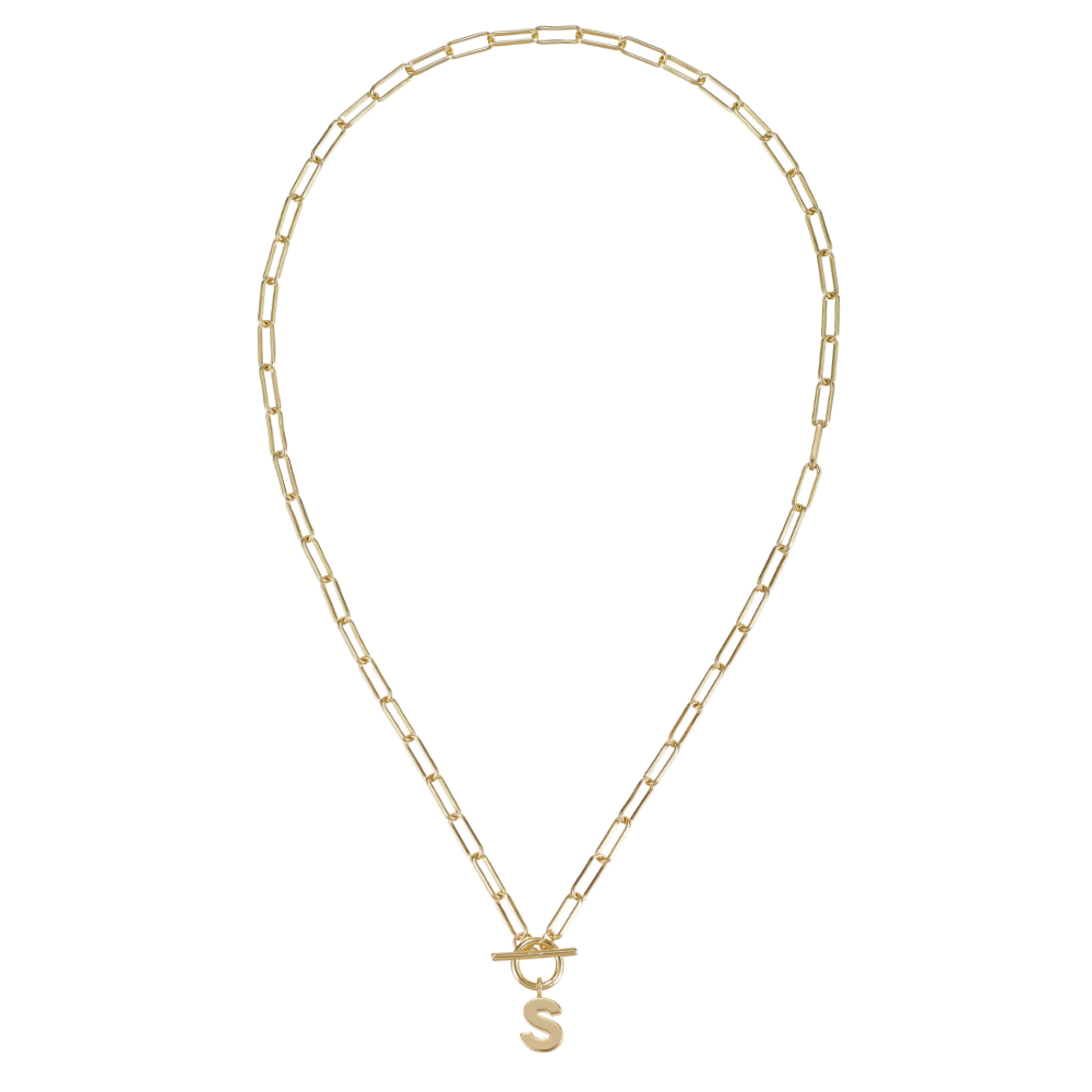 Toggle Initial Necklace in Gold - S