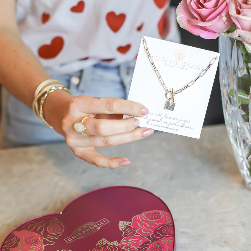 Toggle Initial Necklace in Silver