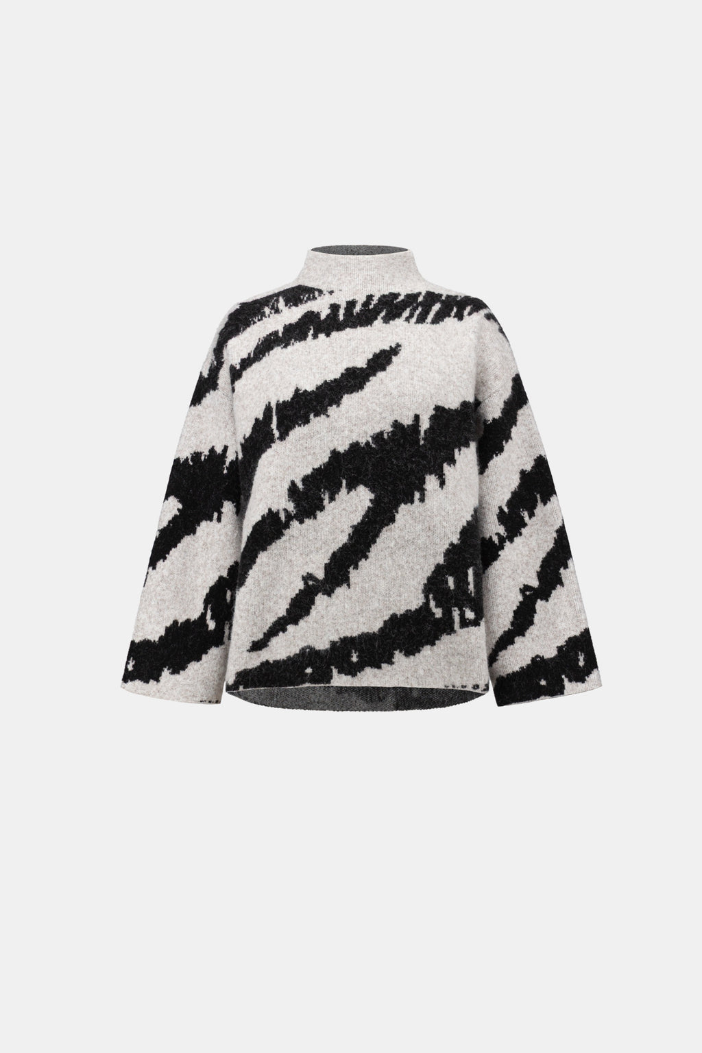 Animal Print Mock Neck Pullover