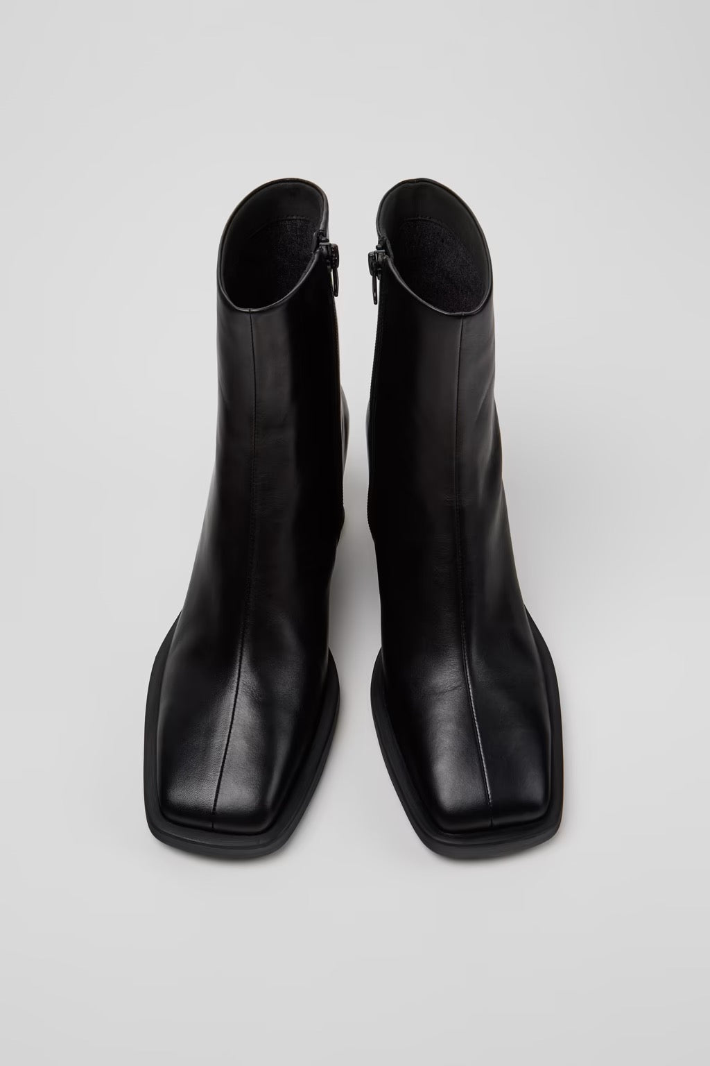 Louise Leather Wedge Boot in Black