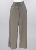 Olive Wide-Leg Pull On Pant