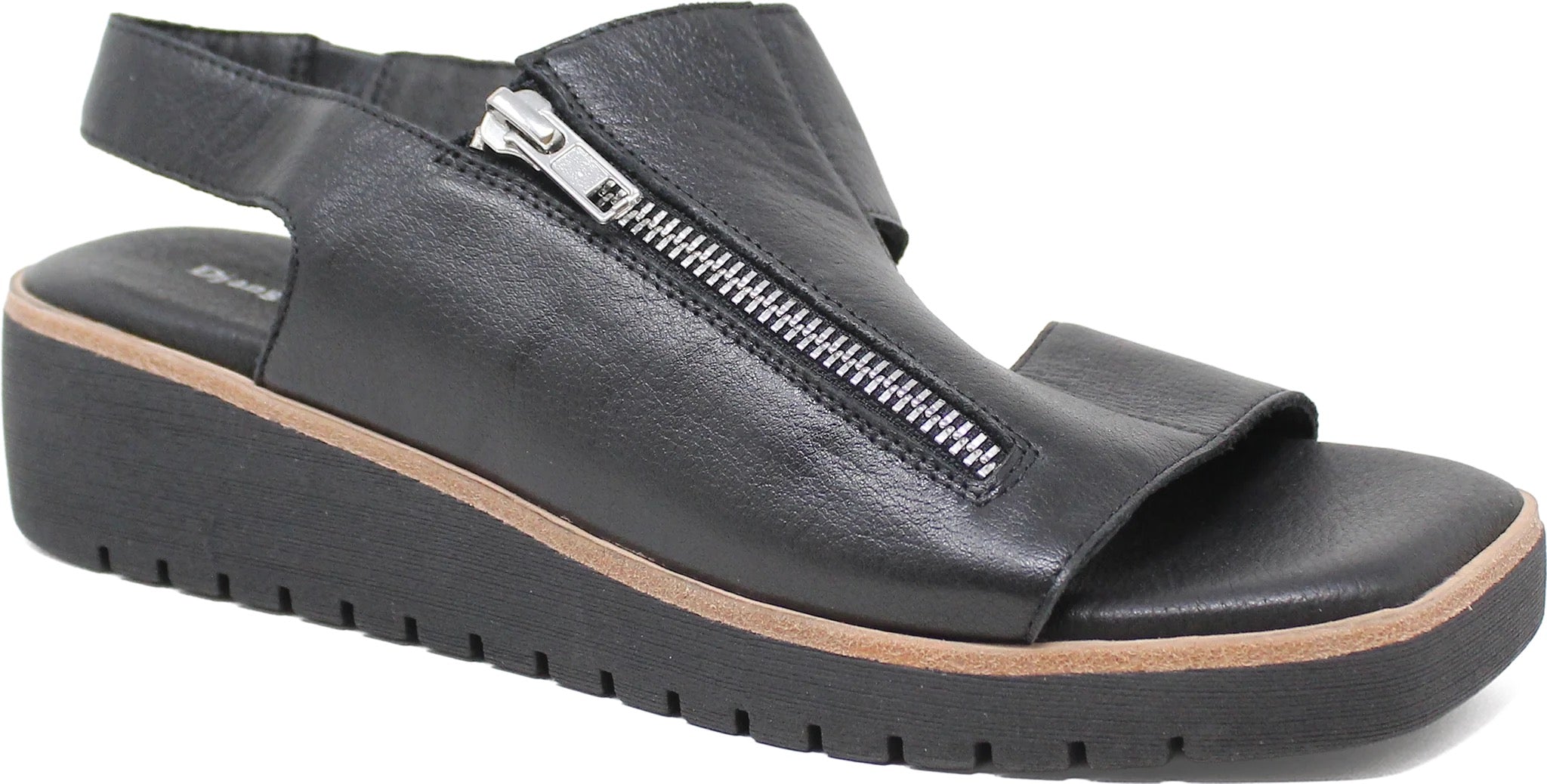 Kemma Black Leather Sandal