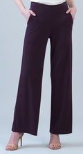 Lounge Knit Straight Leg Pull on Pant in Eggplant