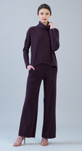 Lounge Knit Turtleneck in Eggplant